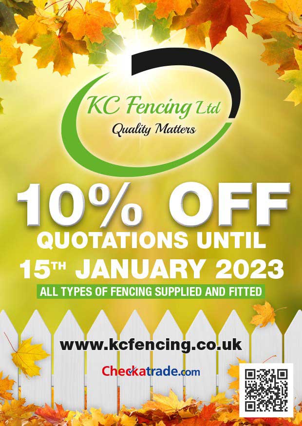 KC Fencing 10% off offer flyer front